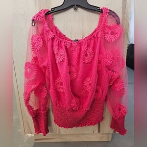 Frank Lyman Design Vibrant Pink Floral Blouse